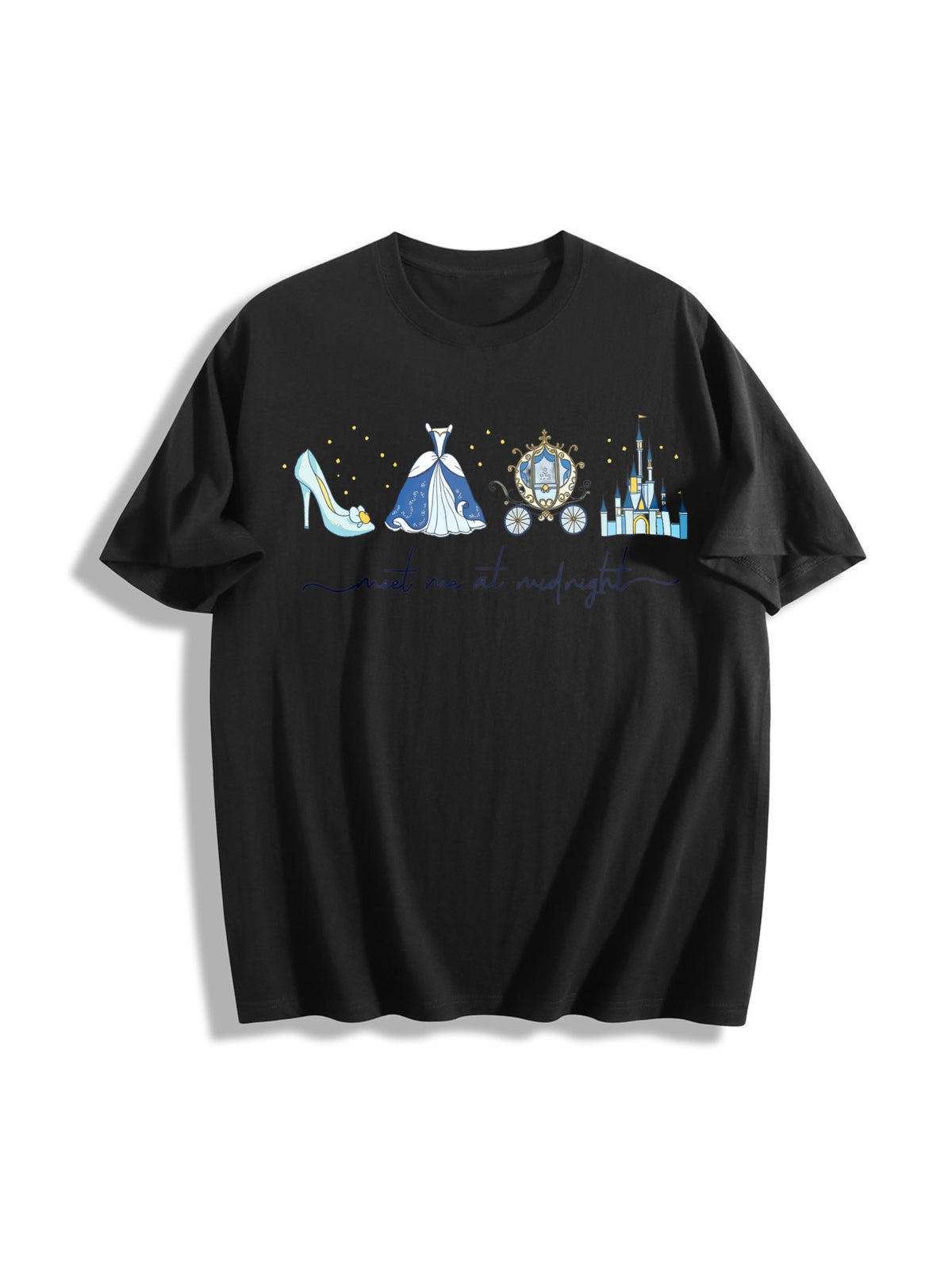 Meet Me at Midnight Cotton T-Shirt in Black
