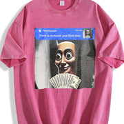 There Is Motion at Your Front Door Vintage Washed T-Shirt in Red