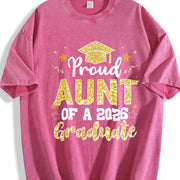 Premium Proud Aunt of a 2026 Graduate for Aunt Senior Vintage Washed T-Shirt in Red