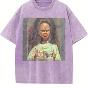 Wut Mug Angry Doll Vintage Washed T-Shirt in Purple