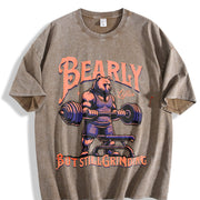 Bearly 40 but Still Grinding Vintage Washed T-Shirt in Brown