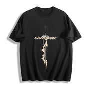 Retro 230 Romans God Is Greater Than Our Highs and Lows Cotton T-Shirt in Black