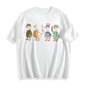 4th of July USA Cotton T-Shirt in White