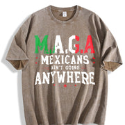 Mexicans Ain't Going Anywhere Vintage Washed T-Shirt in Brown