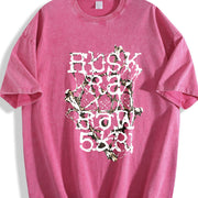 Rush Racing Typography Vintage Washed T-Shirt in Red