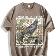 Stylish Premium WaxPrinted Retro Perfect for Wear5happy Vintage Washed T-Shirt in Brown