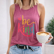 Be Kind Women's Color Cotton Tank Top in Red