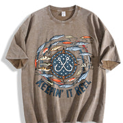 Keepin' It Reel Fish Vintage Washed T-Shirt in Brown