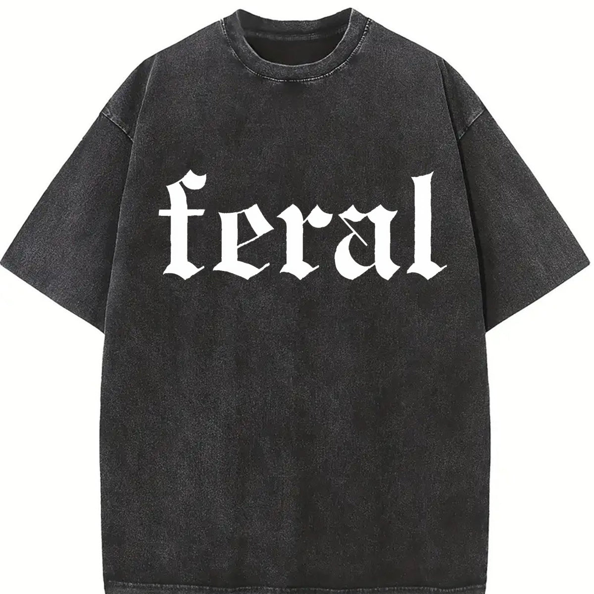 Wild Pure Brown Vintage Washed T-Shirt in Black