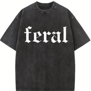 Wild Pure Brown Vintage Washed T-Shirt in Black