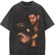 Drake Take Care Album Bootleg DesignFashion M-5XL vintage washed oversized T-shirt in Black