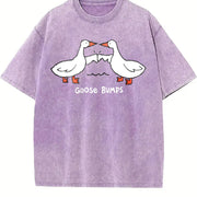 Goose Bumps vintage washed oversized T-shirt in Purple