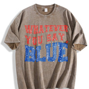 Baseball Whatever You Say Blue Umpire Vintage Washed T-Shirt in Brown