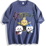 Novelty Chiikawa Pure Rock vintage washed oversized T-shirt in Blue