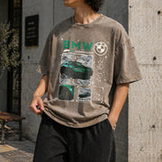BMW M4 Competition Vintage Washed T-Shirt in Brown