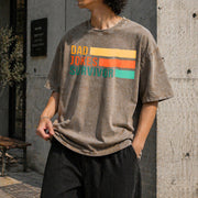 Dad Jokes Champion Vintage Washed T-Shirt in Brown