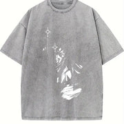 Eren Yeager Attack on Titan Ver 2 vintage washed oversized T-shirt in Gray