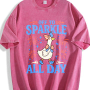 4th of July Goose Off to Sparkle All Day Vintage Washed T-Shirt in Red