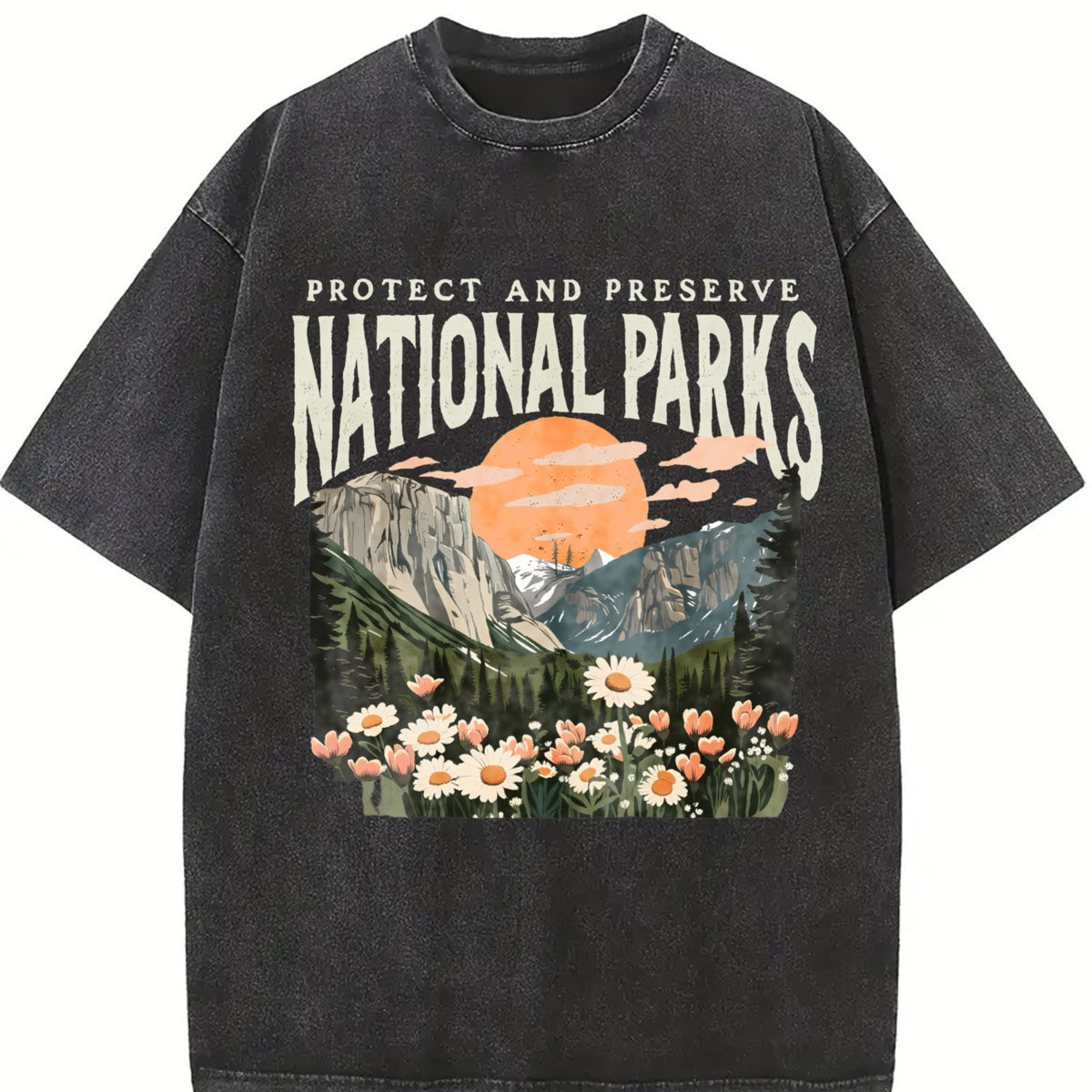 National Parks Nature Lover Parks Over Profit vintage washed oversized T-shirt in Black