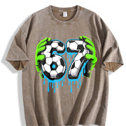 67 Soccer Vintage Washed T-Shirt in Brown