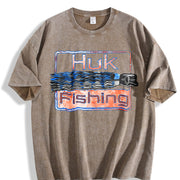 HUK Fishing Vintage Washed T-Shirt in Brown