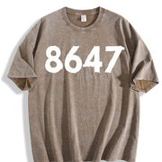 8647 Anti-trump Bella Canvas V-neck Vintage Washed T-Shirt in Brown