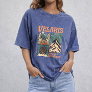 Velaris City of Starlight Acotar vintage washed oversized T-shirt in Blue