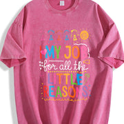 I Love My Job for All the Little Reasons Vintage Washed T-Shirt in Red
