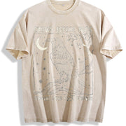 Crows Before Bros Support Your Local Murder Vintage Washed T-Shirt in Beige