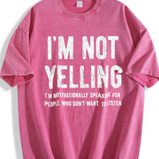 Not Yelling Motivationally Speaking for People Who Don't Vintage Washed T-Shirt in Red