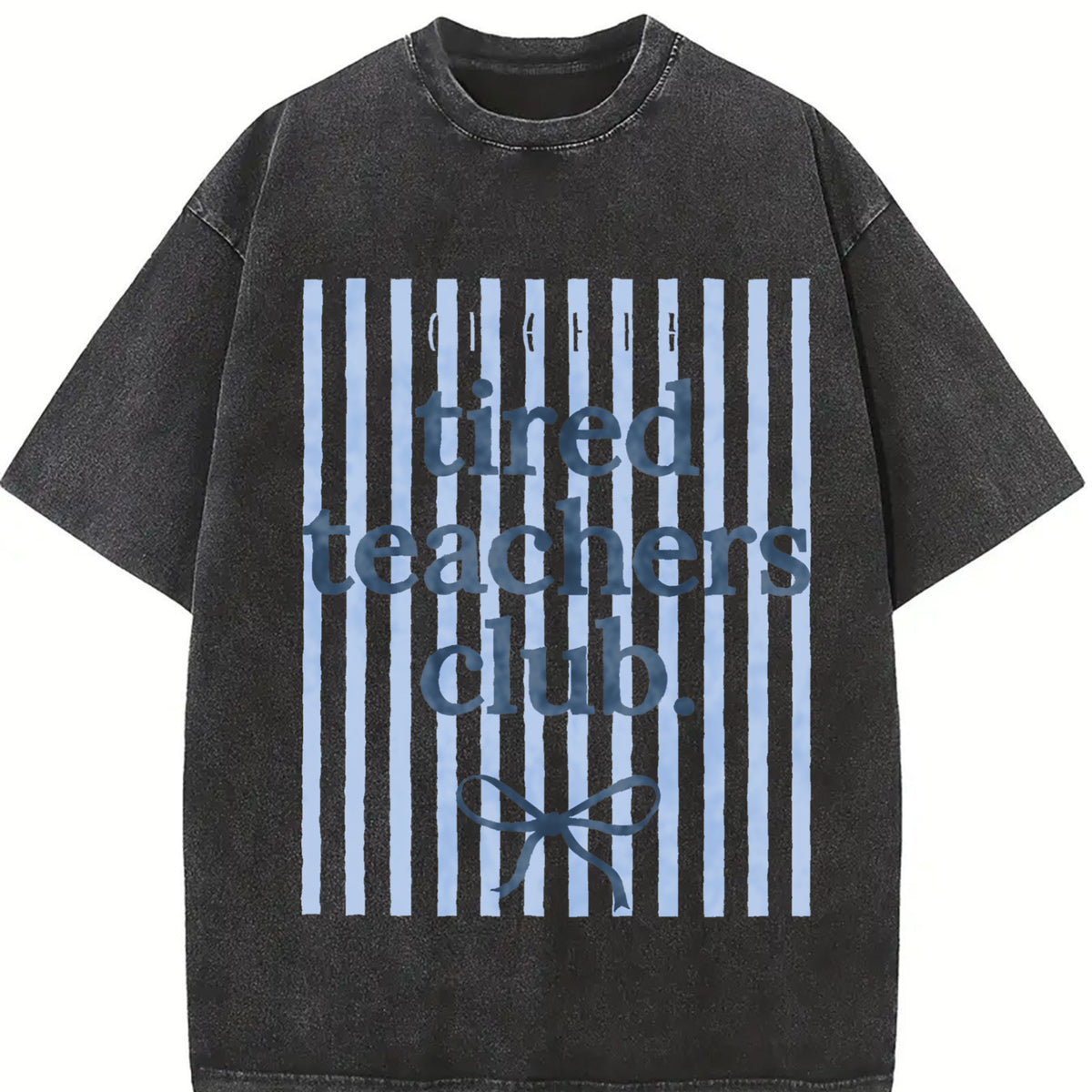 Tired Teachers Club Vintage Washed T-Shirt in Black