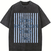 Tired Teachers Club Vintage Washed T-Shirt in Black