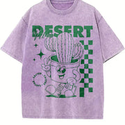 Retro Mascot Desert 90s Vintage Washed T-Shirt in Purple