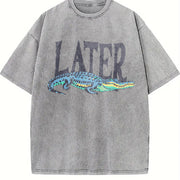 Later Gator 90s Vintage Washed T-Shirt in Gray