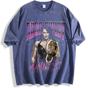 WWE Rhea Ripley Wash Iconic Wrestling Classic Fan vintage washed oversized T-shirt in Blue