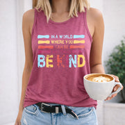 Be Kind Women's Color Cotton Tank Top in Red