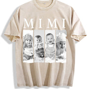 Custom MIMI Personalized for Grandma MIMI Vintage Washed T-Shirt in Beige