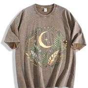 Short-sleeve Stretch Vintage Washed T-Shirt in Brown