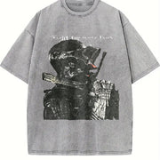 Knight Is Perfect for Date Vintage Washed T-Shirt in Gray