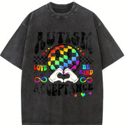 Autism Acceptance Mom Autism Vintage Washed T-Shirt in Black