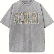 Retro Camo Western Camouflage Western Concert vintage washed oversized T-shirt in Gray