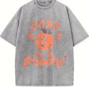 Just Peachy Vintage Washed T-Shirt in Gray