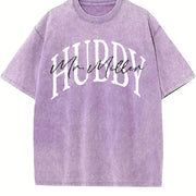 Personalized Hubby Vintage Washed T-Shirt in Purple