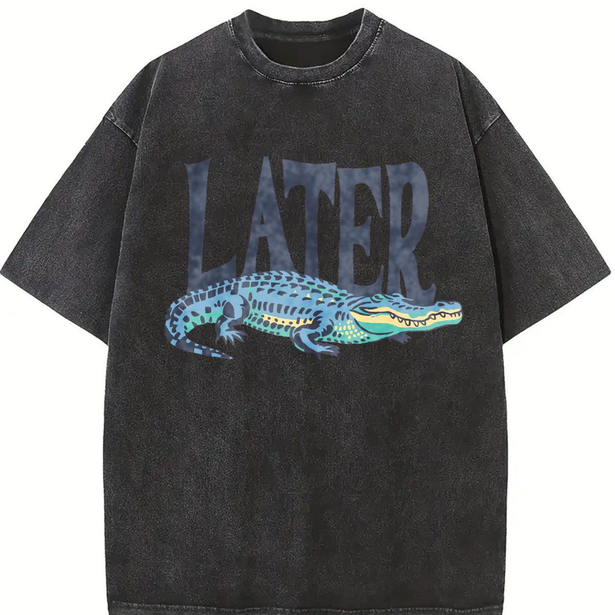 Later Gator T 90s Style 4th Of July vintage washed oversized T-shirt in Black
