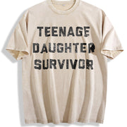 Manly Dad Father's Day for Dads Vintage Washed T-Shirt in Beige