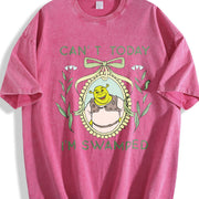 Shrek Coquette Floral Vintage Washed T-Shirt in Red