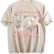 Retro Golf Fried Snowflake Vintage Washed T-Shirt in Beige