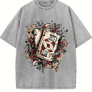 Ace of Spades Vintage Washed T-Shirt in Gray