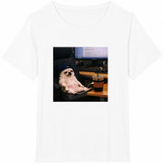 Lazy Dog Office Humor Cotton T-Shirt in White