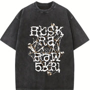 Rush Racing Typography Vintage Washed T-Shirt in Black